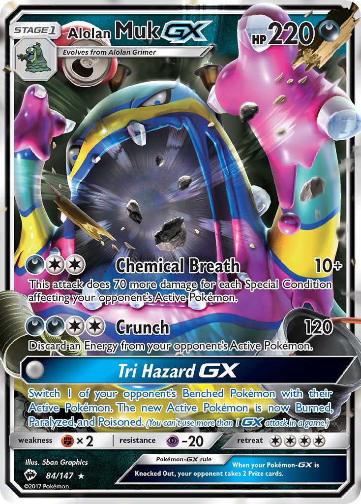 Alolan Muk GX 84/147 Holo Rare GX - MissingNo.