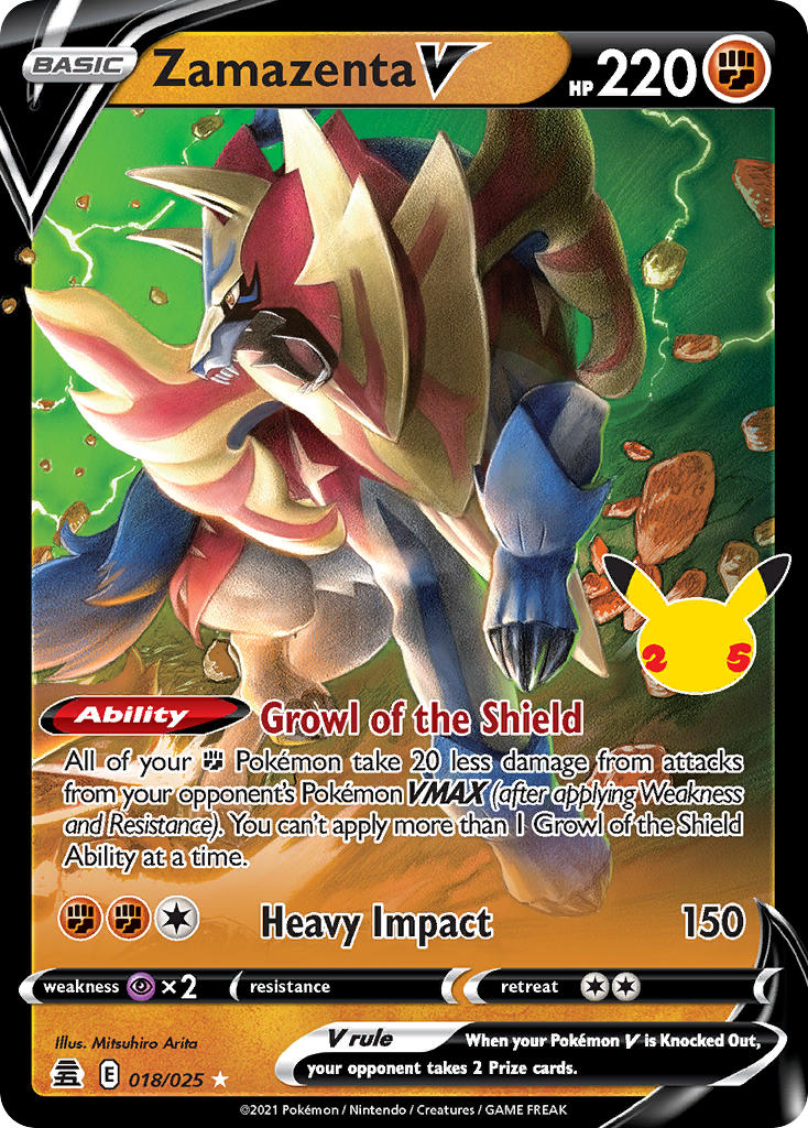 Zamazenta V 18/25 Holo Rare V