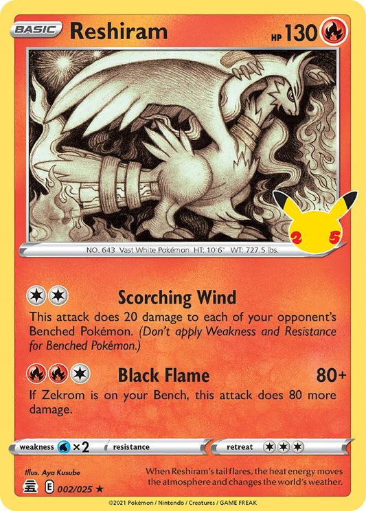 Reshiram 2/25 Holo Rare