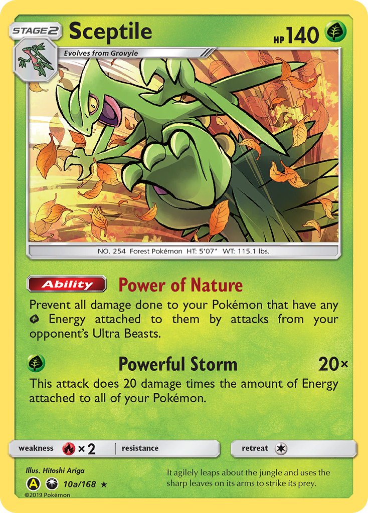 Sceptile 10a/168 Yellow A Alternate art Unbroken Bonds Three Pack Blisters Exclusive - MissingNo.
