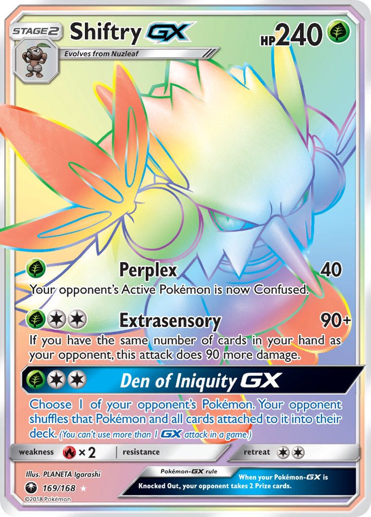 Shiftry GX 169/168 Rainbow Secret Rare GX - MissingNo.
