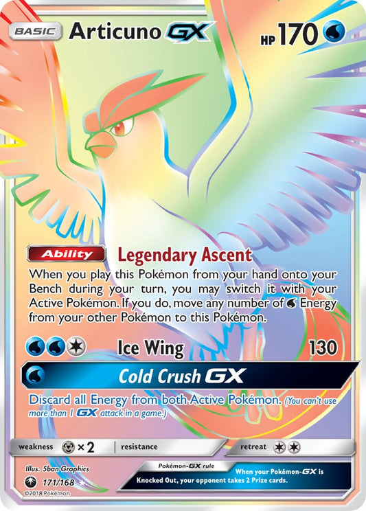Articuno GX 171/168 Rainbow Secret Rare GX - MissingNo.