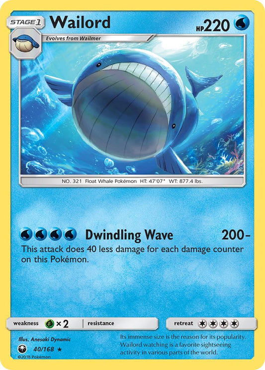 Wailord 40/168 Cosmos Holo Unbroken Bonds Stage 1 Blisters Exclusive - MissingNo.