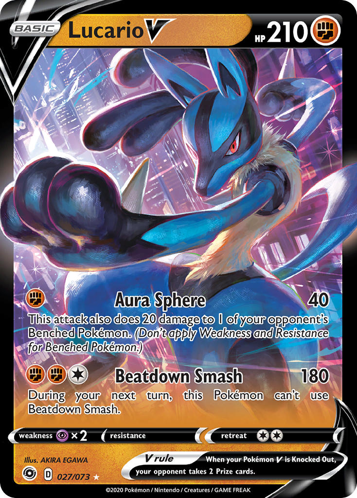 Lucario V 027/073 Holo Rare V - MissingNo.