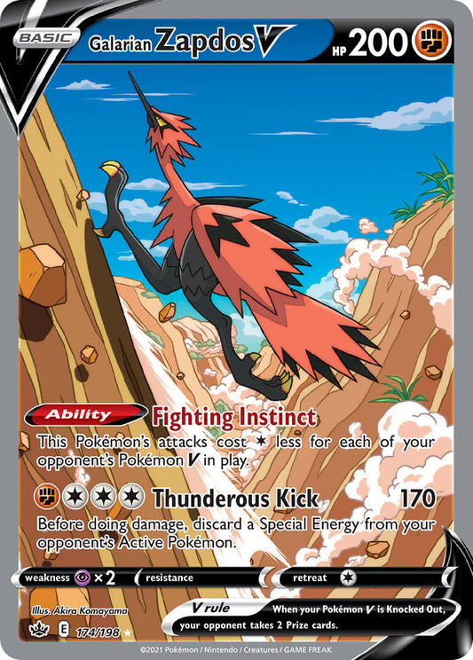 Galarian Zapdos V 174/198 Holo Ultra Rare V