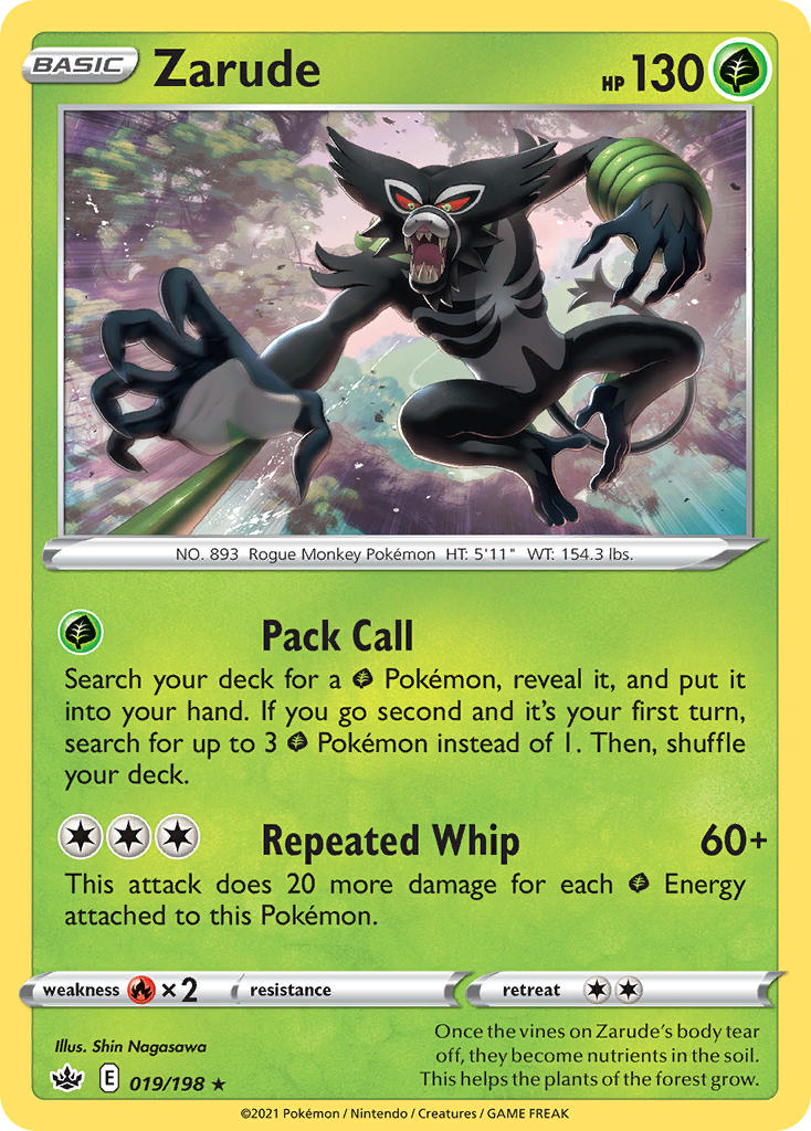 Zarude 19/198 Reverse Rare