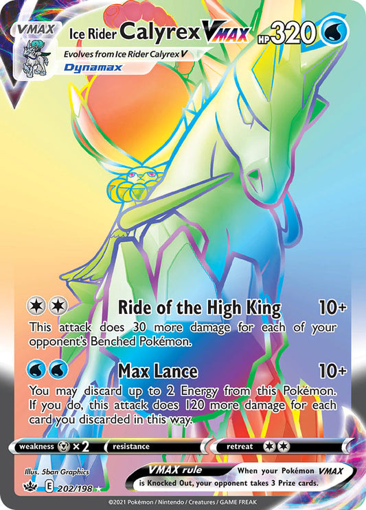 Ice Rider Calyrex VMAX 202/198 Rainbow Secret Rare VMAX