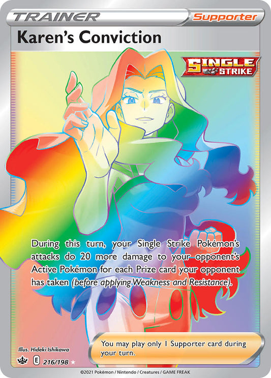 Karen's Conviction 216/198 Rainbow Secret Rare