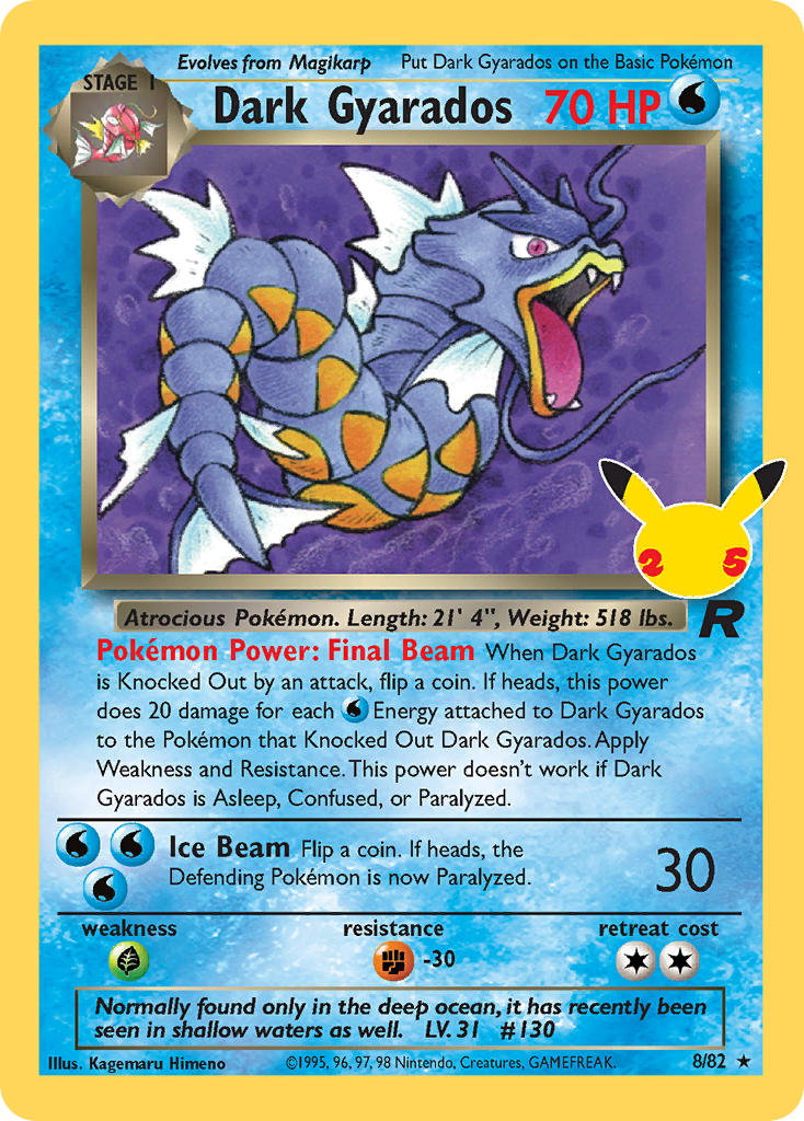 Dark Gyarados 8/82 Holo Rare Classic - MissingNo.