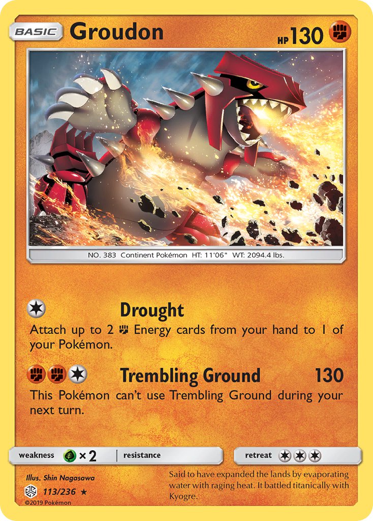 Groudon 113/236 Reverse Rare - MissingNo.