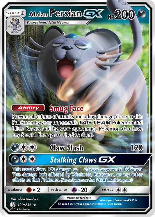 Alolan Persian GX 129/236 Holo Rare GX - MissingNo.