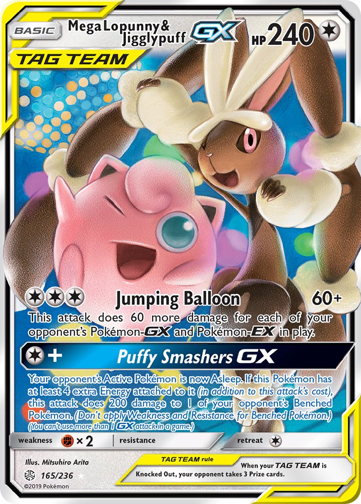Mega Lopunny & Jigglypuff GX 165/236 Holo Rare GX - MissingNo.