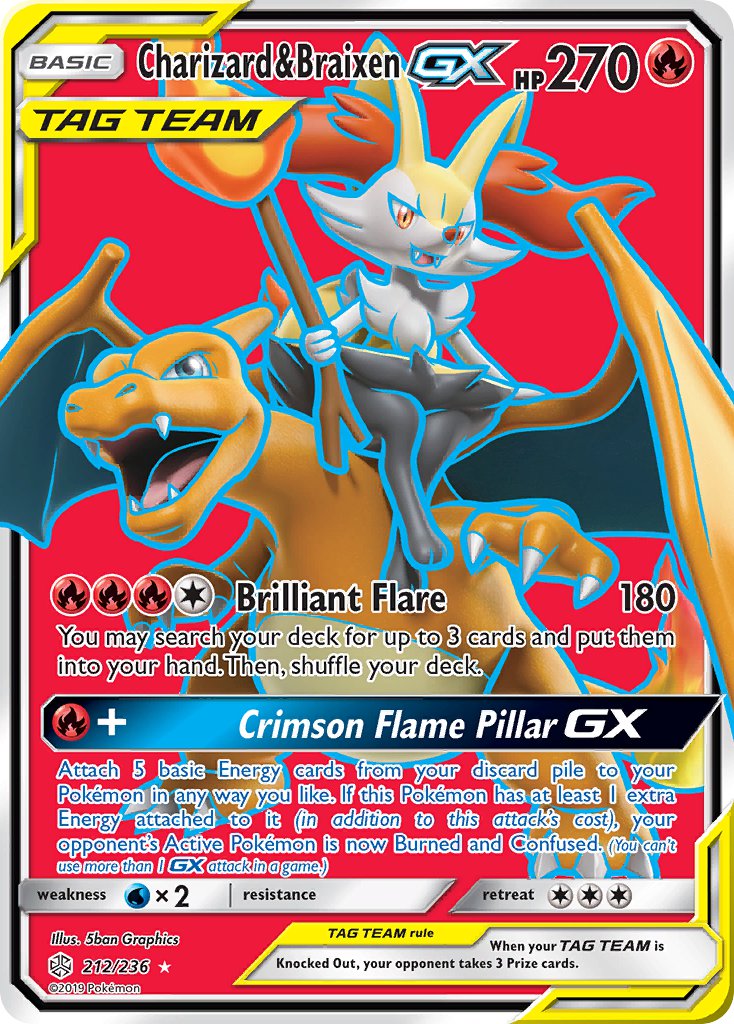 Charizard & Braixen GX 212/236 Holo Ultra Rare GX - MissingNo.