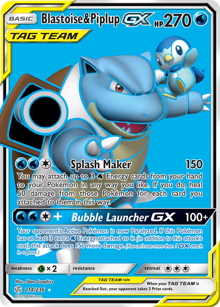 Blastoise & Piplup GX 214/236 Holo Ultra Rare GX - MissingNo.
