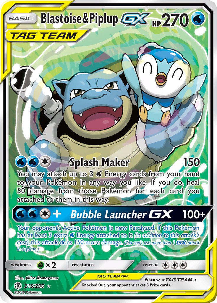 Blastoise & Piplup GX 215/236 Holo Ultra Rare GX - MissingNo.