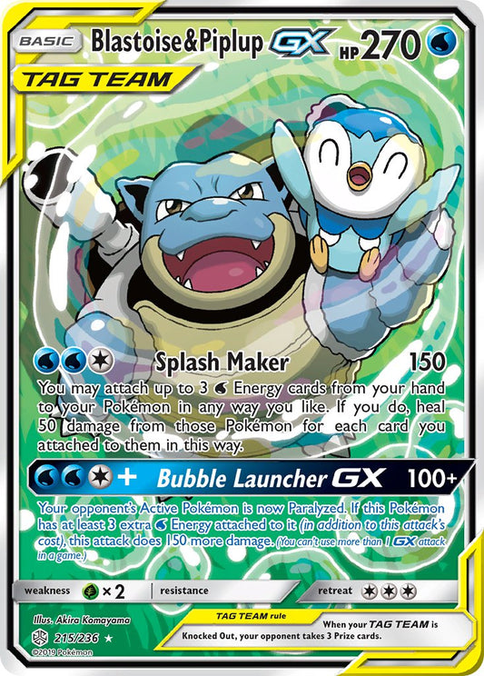 Blastoise & Piplup GX 215/236 Holo Ultra Rare GX - MissingNo.