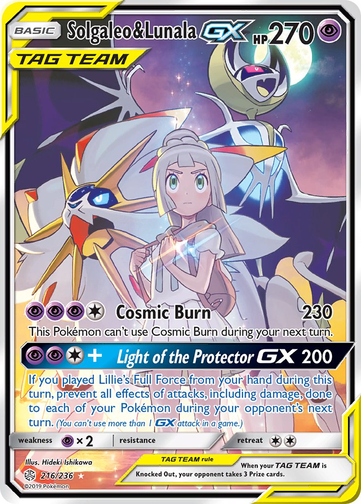 Solgaleo & Lunala GX 216/236 Holo Ultra Rare GX