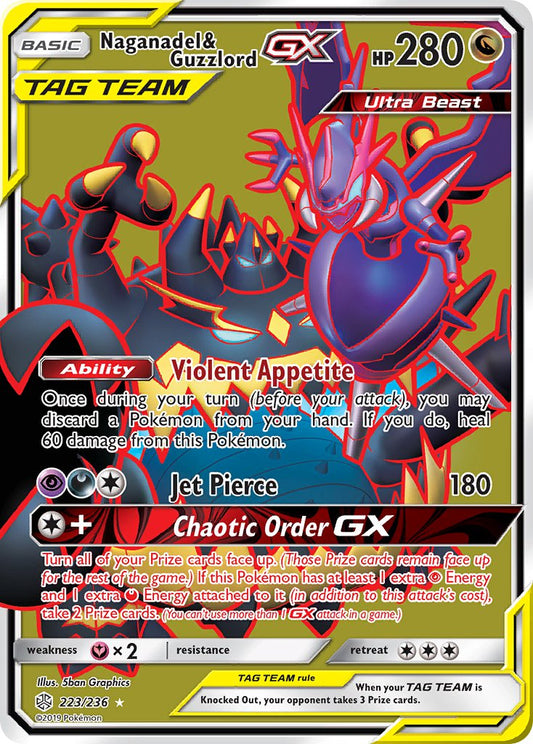 Naganadel & Guzzlord GX 223/236 Holo Ultra Rare Ultra Beast GX - MissingNo.