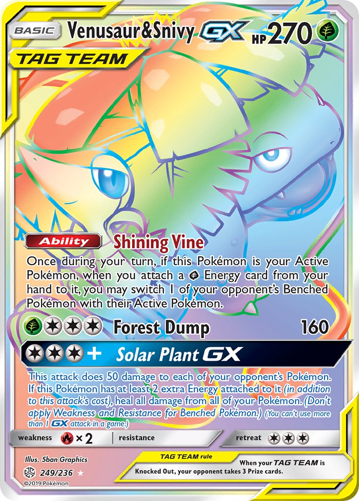 Venusaur & Snivy GX 249/236 Rainbow Secret Rare GX - MissingNo.
