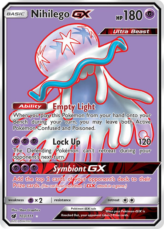 Nihilego GX 103/111 Holo Ultra Rare Ultra Beast GX - MissingNo.