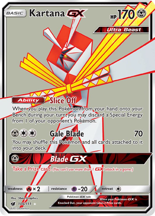 Kartana GX 106/111 Holo Ultra Rare Ultra Beast GX - MissingNo.