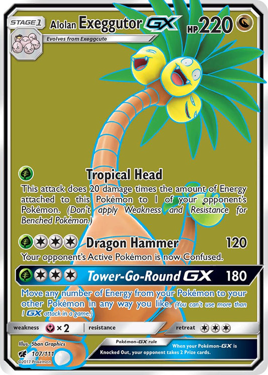 Alolan Exeggutor GX 107/111 Holo Ultra Rare GX - MissingNo.