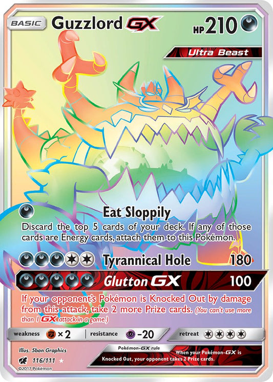 Guzzlord GX 116/111 Rainbow Secret Rare Ultra Beast GX - MissingNo.