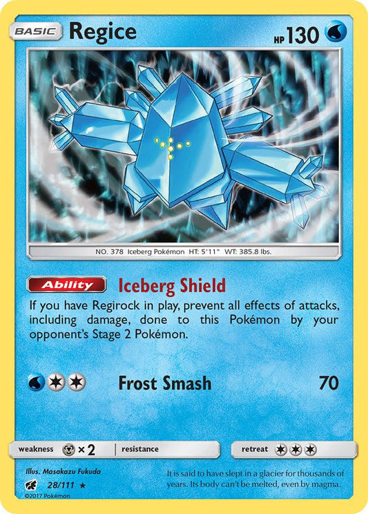 Regice 28/111 Reverse Holo Pokémon League Promo (Crimson Invasion Season 1) November 2017 - MissingNo.