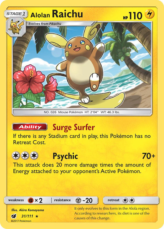 Alolan Raichu 31/111 Reverse Rare - MissingNo.