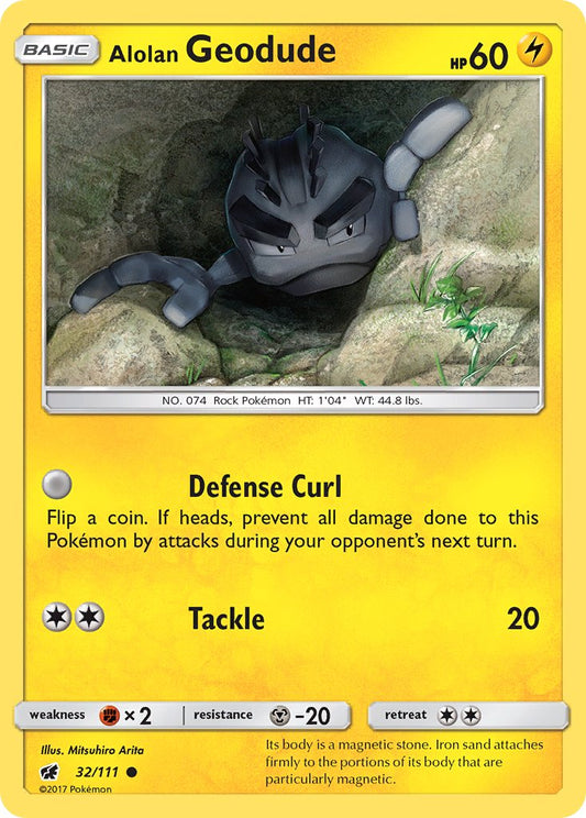 Alolan Geodude 32/111 Reverse Common - MissingNo.