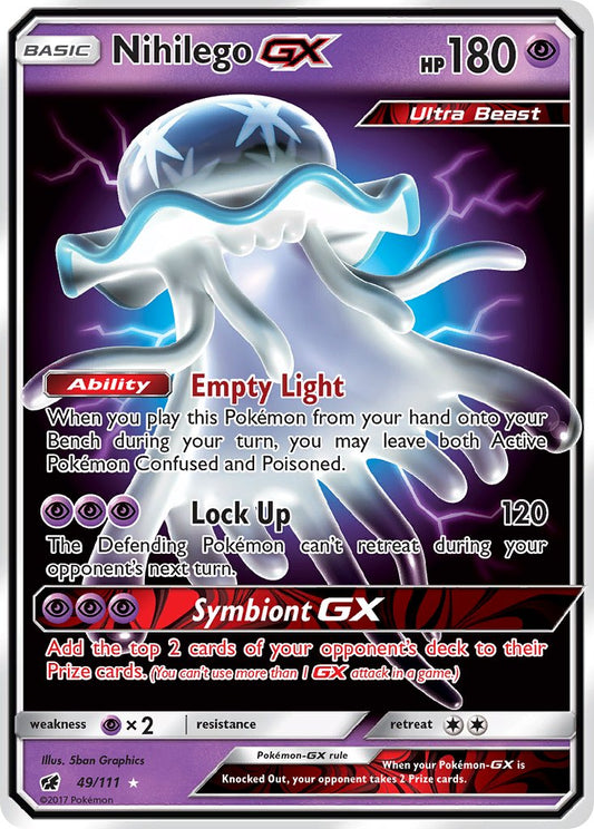 Nihilego GX 49/111 Holo Rare Ultra Beast GX - MissingNo.