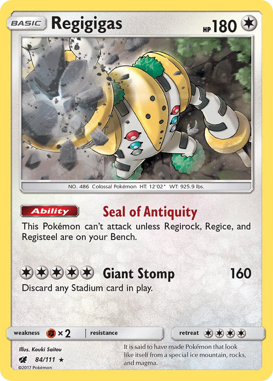 Regigigas 84/111 3rd Place Reverse Holo Pokémon League (Crimson Invasion Season) League Challenge Promo - MissingNo.