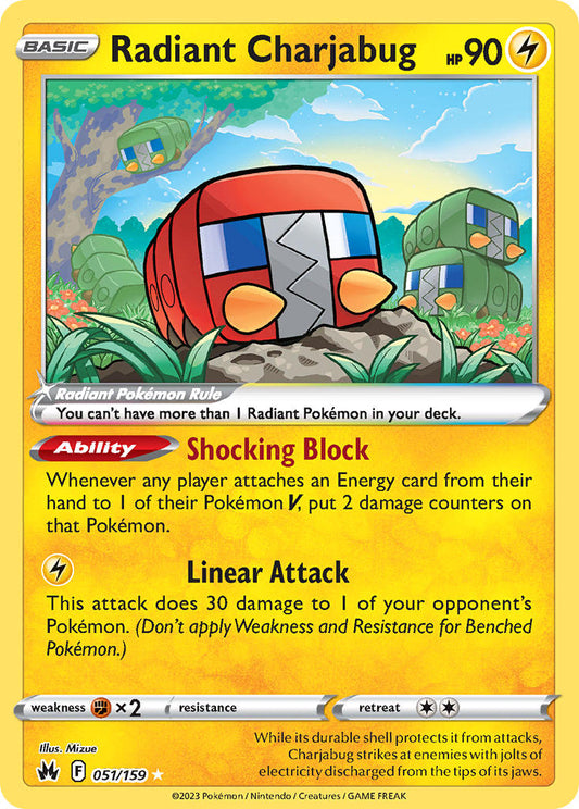 Radiant Charjabug 51/159 Holo Play! Pokémon Stamp Prize Pack Series 3 Exclusive