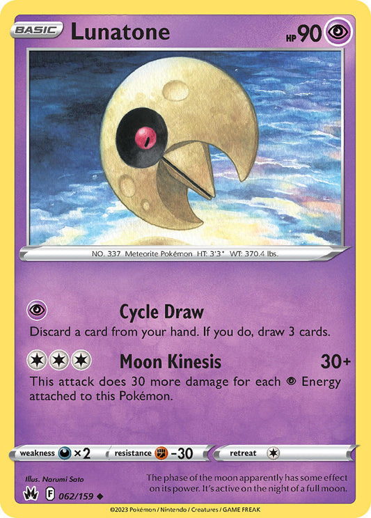 Lunatone 62/159 Play! Pokémon Stamp Prize Pack Series 3 Exclusive