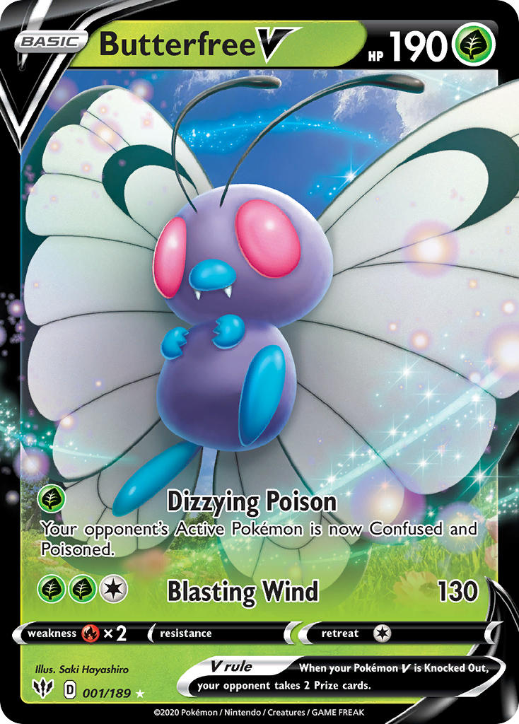 Butterfree V 001/189 Holo Rare V - MissingNo.
