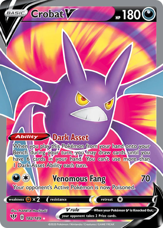 Crobat V 182/189 Holo Ultra Rare V - MissingNo.