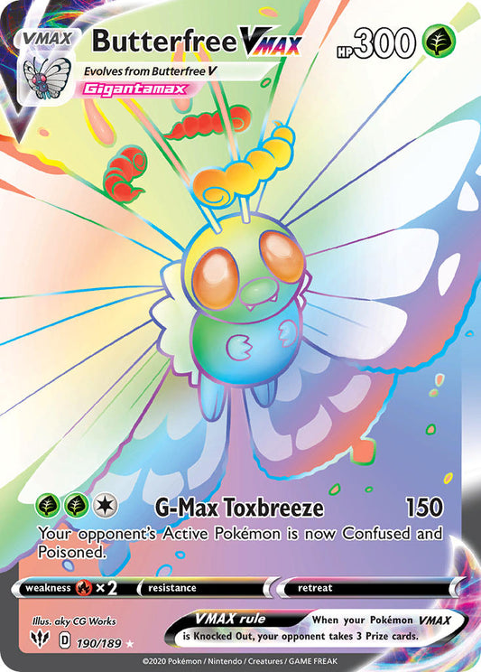 Butterfree VMAX 190/189 Rainbow Secret Rare VMAX - MissingNo.