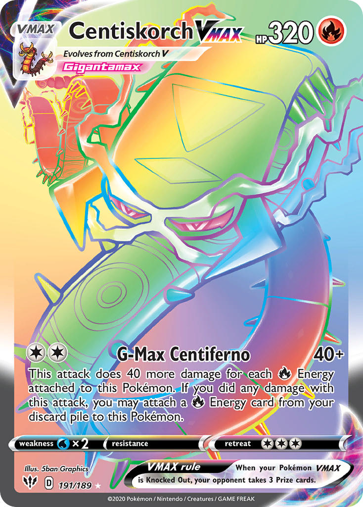 Centiskorch VMAX 191/189 Rainbow Secret Rare VMAX - MissingNo.