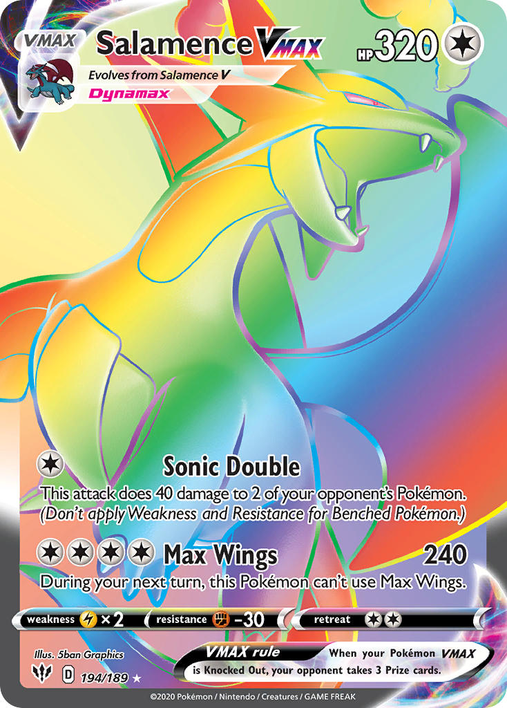 Salamence VMAX 194/189 Rainbow Secret Rare VMAX