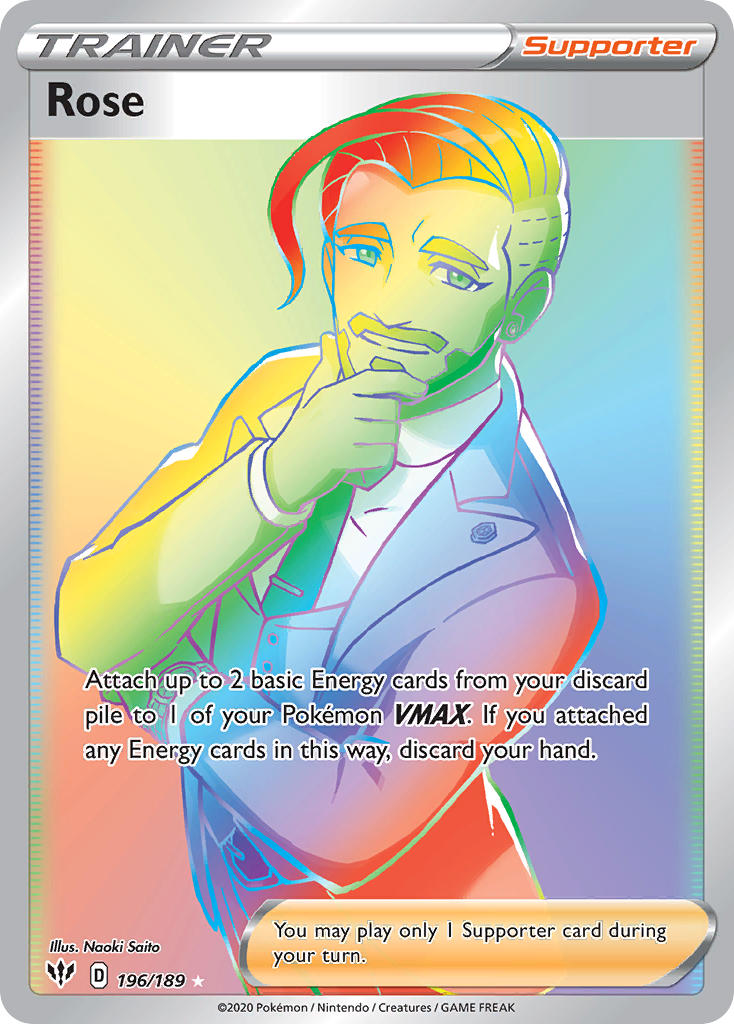 Rose 196/189 Rainbow Secret Rare - MissingNo.