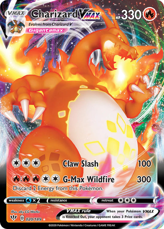 Charizard VMAX 020/189 Play! Pokémon Stamp Prize Pack Series 001 Exclusive - MissingNo.