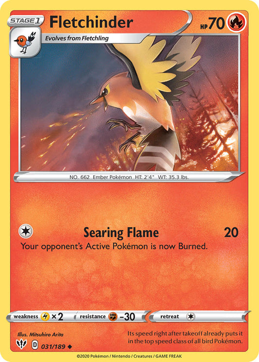 Fletchinder 031/189 Reverse Uncommon - MissingNo.