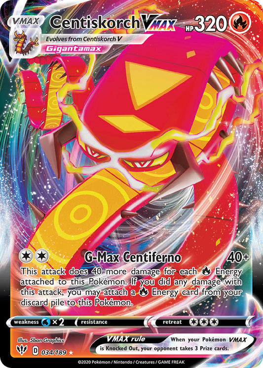 Centiskorch VMAX 034/189 Holo Rare VMAX - MissingNo.