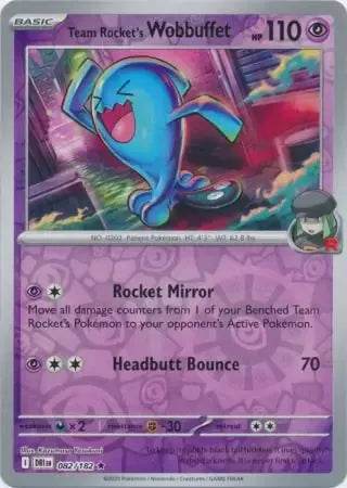 Team Rocket's Wobbuffet 82/182 Reverse Rare - MissingNo.