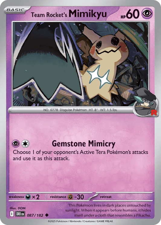Team Rocket's Mimikyu 87/182 Uncommon - MissingNo.