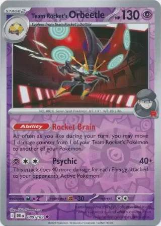 Team Rocket's Orbeetle 89/182 Reverse Uncommon - MissingNo.