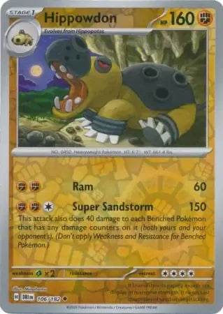 Hippowdon 106/182 Reverse Uncommon - MissingNo.
