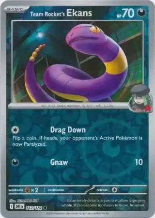 Team Rocket's Ekans 112/182 Reverse Common - MissingNo.