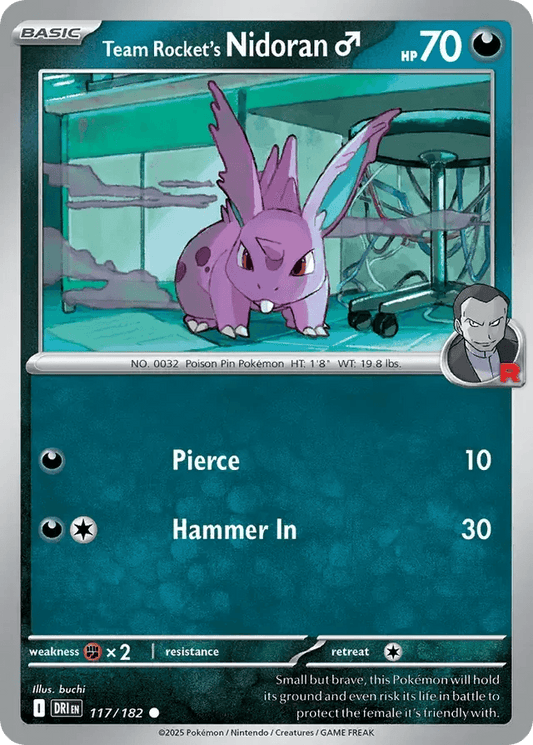 Team Rocket's Nidoran M 117/182 Common - MissingNo.