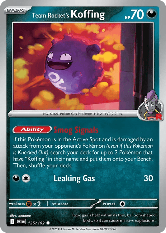 Team Rocket's Koffing 125/182 Common - MissingNo.